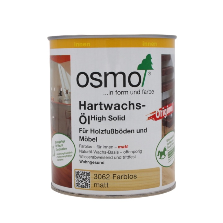 Ulei de trafic intens pentru parchet din lemn, Osmo, Polyx-Oil Original, transparent, mat, 0,75 L