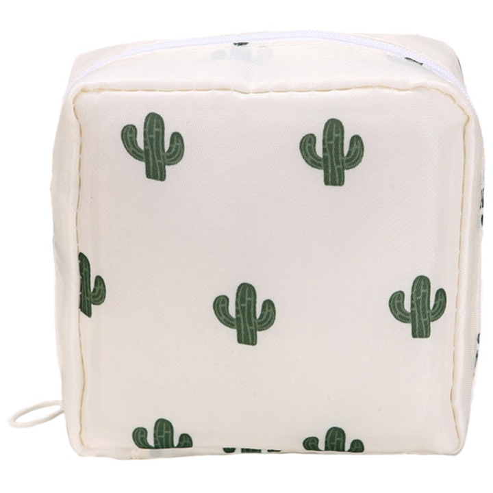 Geanta depozitare absorbante, Ronyes®, cu fermoar Metalic, 12x 12 x 5 cm, alb