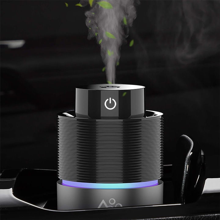 Umidificator cu Aromaterapie, Lumini LED colorate, 300ml, Alb, 11x11x11.5cm