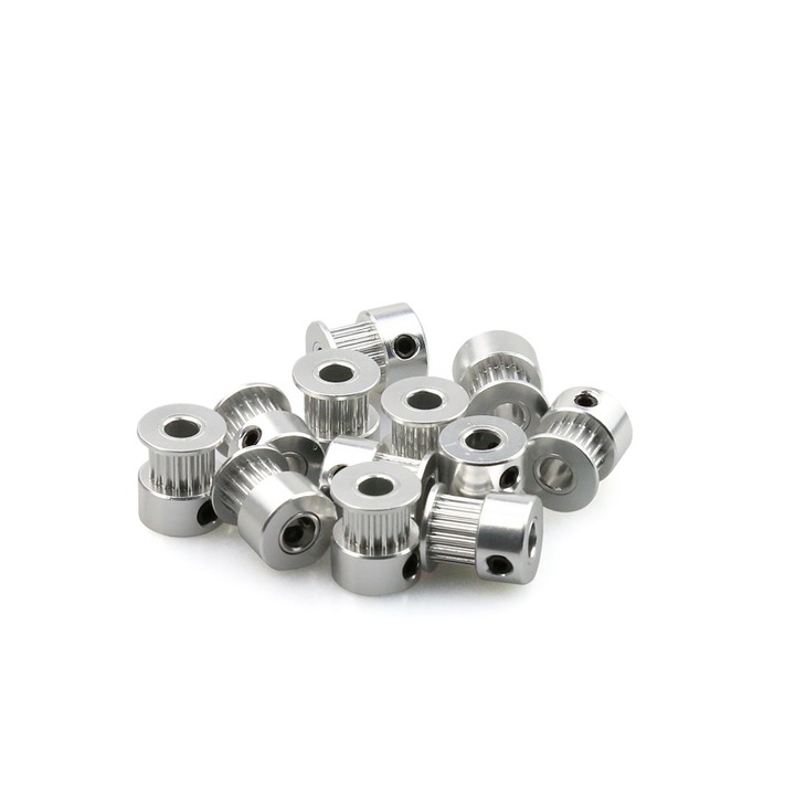 GT2 szinkron kerék készlet, 20 fog, 5mm, 5m gumi, alumínium