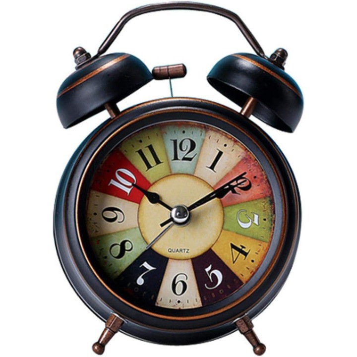 Ébresztőóra, Jormftte, retro, fém, 16x11 cm