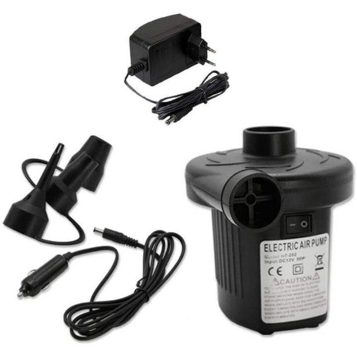 Elektromos légszivattyú, Jormftte, Akril, 230 V/12 V, Fekete