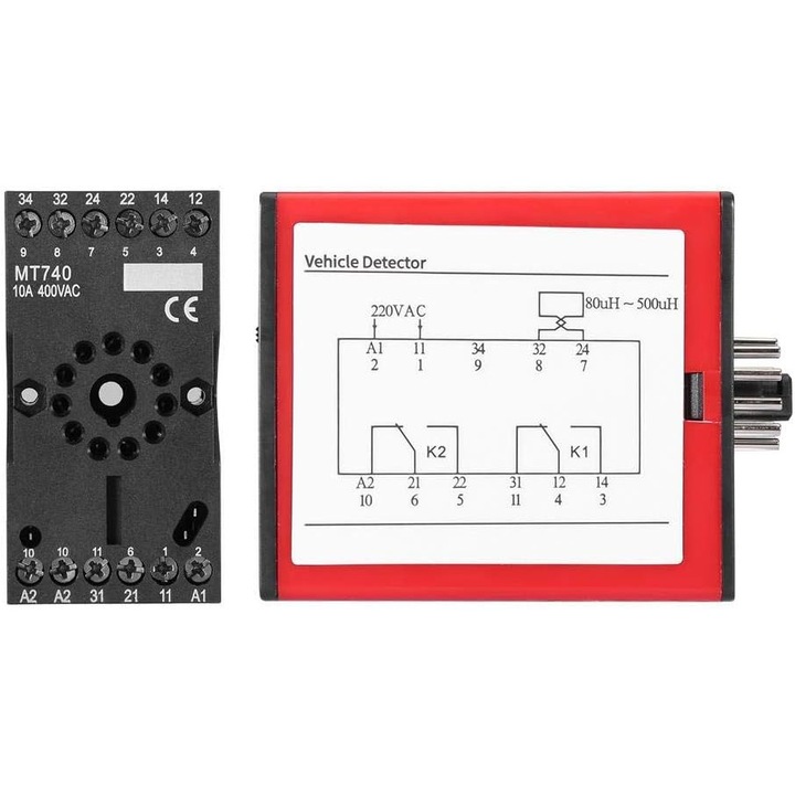 QttvbTna járműérzékelő, állítható érzékenység, 20kHz-170kHz, 8mx1m, fekete