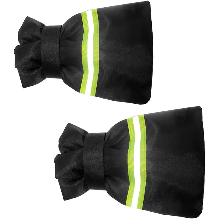Set 2 huse anti-inghet pentru robinet QttvbTna, impermeabile, negru/verde, 33x64cm
