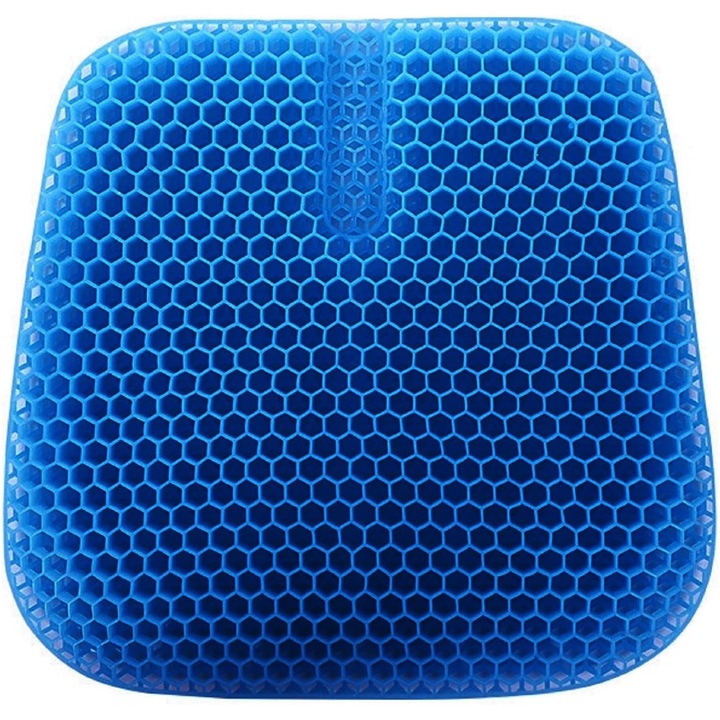 Възглавница за седалка, Jormftte, Гел, 40 x 42 x 3 см, Тъмносиня