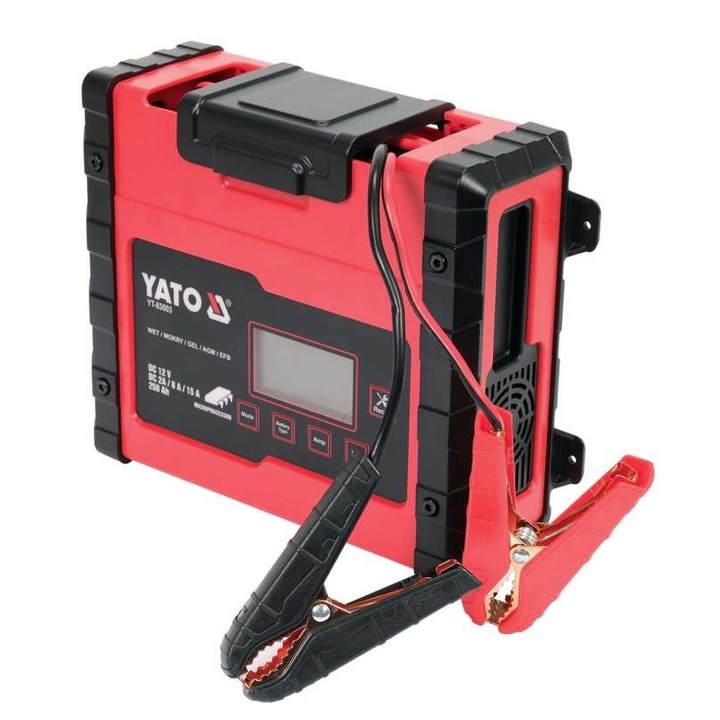 Redresor cu display LCD Yato, gama 12V-2A/8A/15A