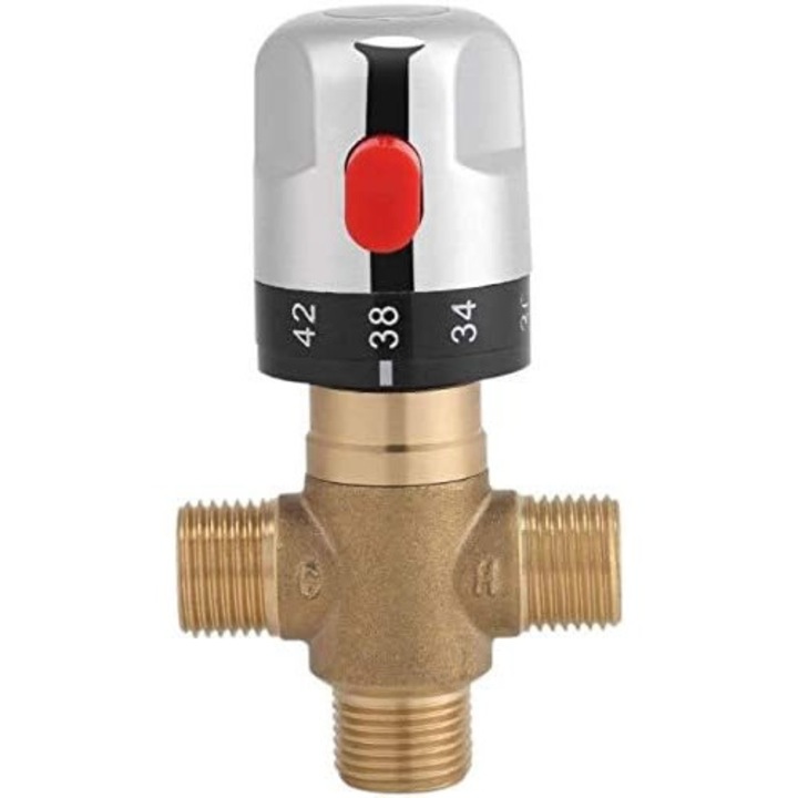 QttvbTna termosztatikus szelep, sárgaréz, 15mm, többszínű,