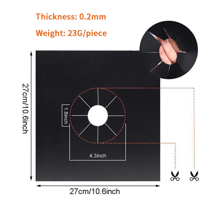 Ste 4 protectii aragaz, Notekisskai, 27x27cm, Negru