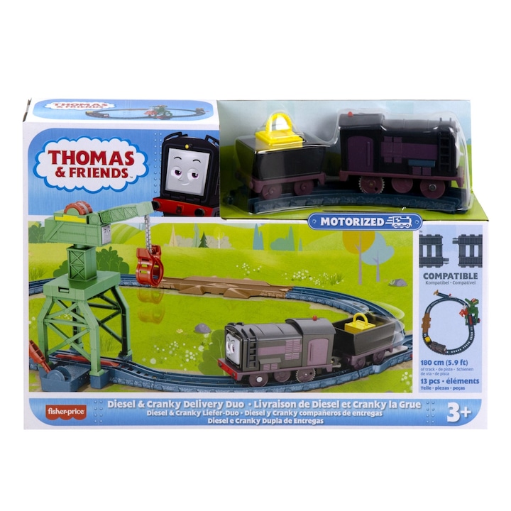 Set de joaca Thomas & Friends - Diesel si Cranky motorizate si accesorii
