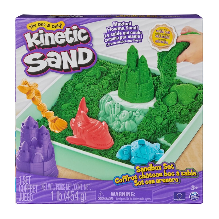 Set Kinetic Sand - Nisip Kinetic, Set Complet, verde