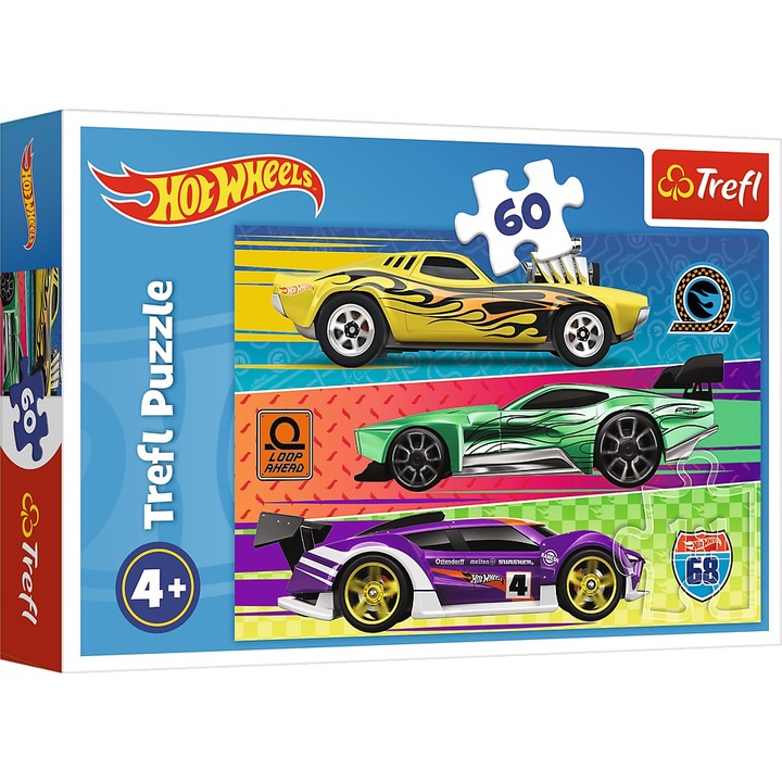 Trefl puzzle - Hot Wheels, Race, 60 darab