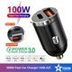 Incarcator Auto Bricheta Mini Staryon® SuperFastCharge 100W, USB-A 100W + USB Tip C PD 15W Incarcare Rapida, Compatibilitate Universala, Apple, Samsung, Huawey, Xiaomi, Google, Tableta, Corp Metalic, 12V/24V, Negru