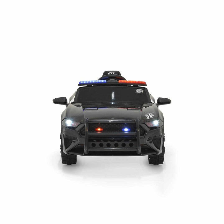 Masinuta electrica de politie GT Sport, negru, mateytoys