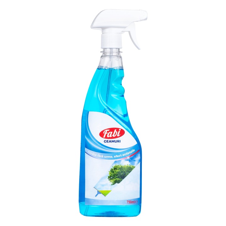 Solutie pentru curatat geamuri, Fabi, 750 ml, cu pulverizator, elimina eficient murdaria, nu necesita clatire