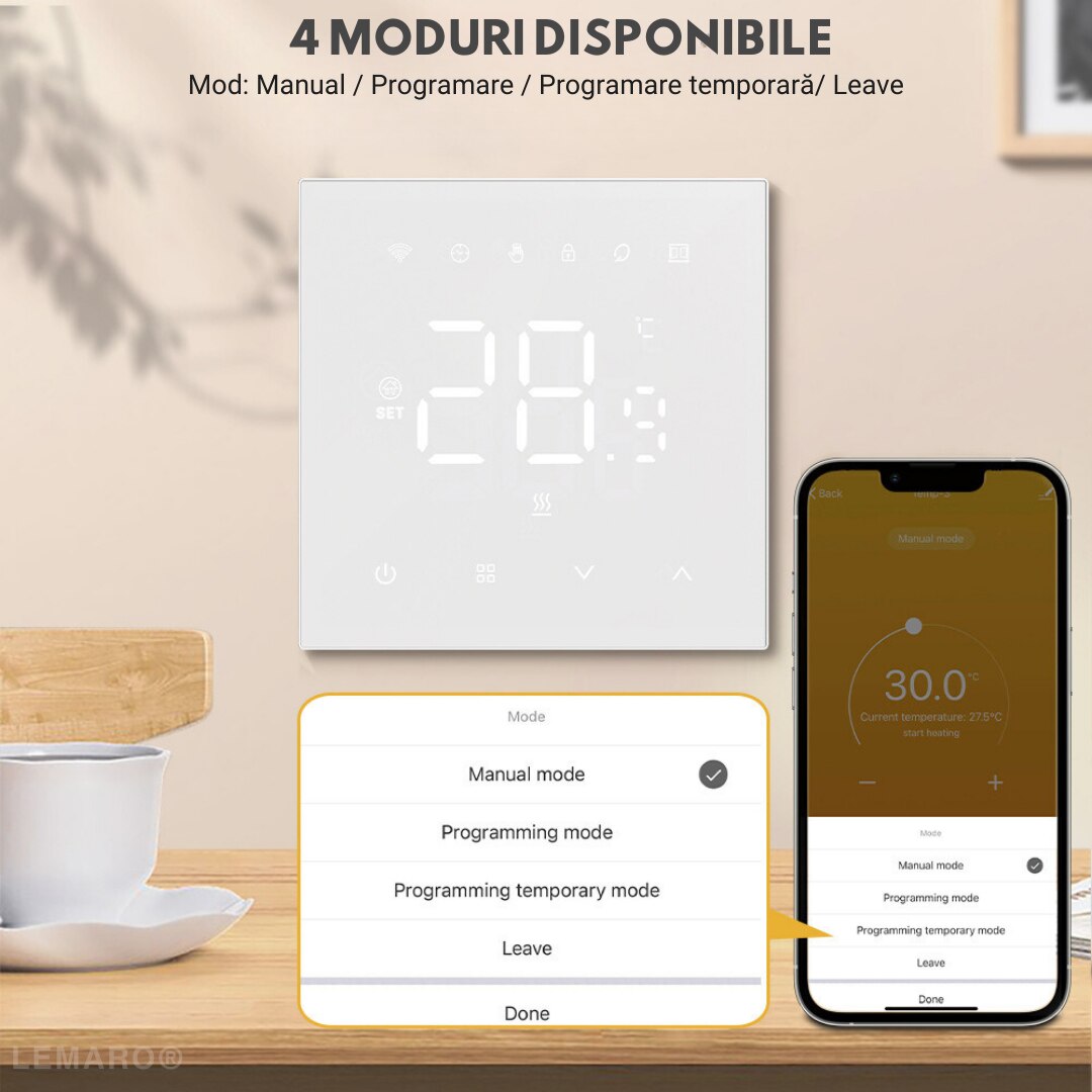 Termostat Ambiental Inteligent Lemaro Wi Fi Controlat Prin Internet