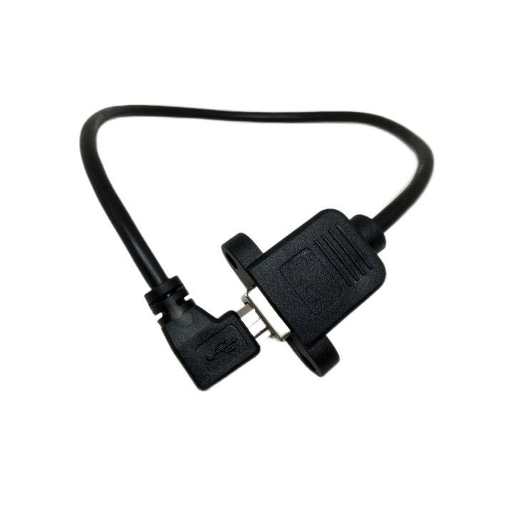 Удължителен кабел USB B - USB B, панелен монтаж, черен, 30 см