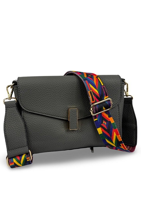 Geanta dama crossbody de piele ecologica, 23x15x8 cm, gri