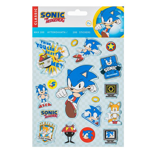 Set 200 autocolante si stickere, model Sonic the Hedgehog, marimi ...
