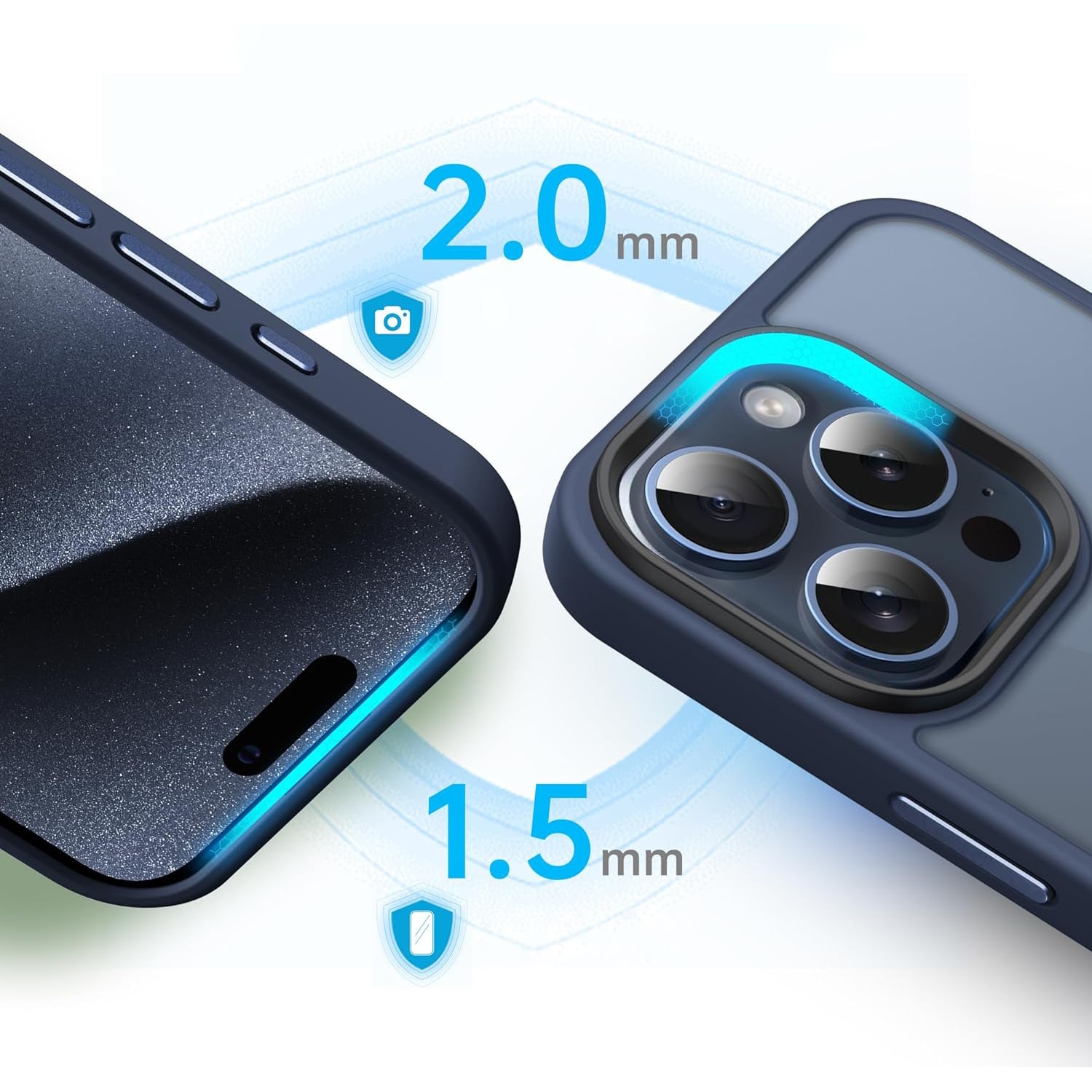 Husa pentru IPhone 15 PRO MAX, MobileSmart MagSafe, Hybrid ultra slim, carcasa spate Antisoc, hardcase, Blue