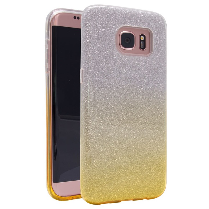 Кейс за Samsung Galaxy S7 Edge с блясък градиент сребро / злато