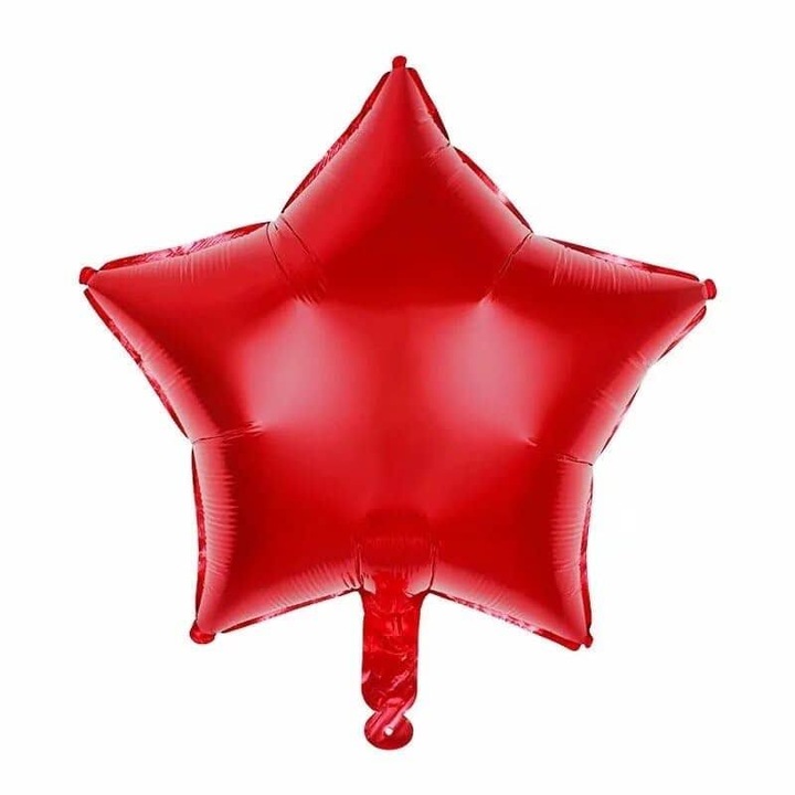 Balon folie, stea, rosu, 45 cm, Decor Petrecere Copii, Folie Rezistenta, Umflare Aer sau Heliu, WOW Shop