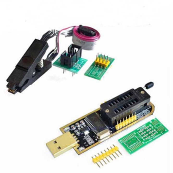 USB programozó CH341A, JENUOS®, klipszel, 5 V, Többszínű