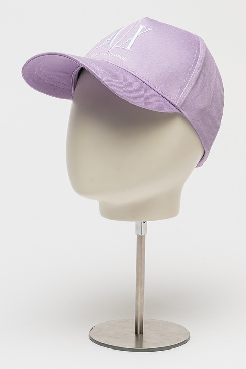 ARMANI EXCHANGE, Sapca baseball cu capsa pe partea din spate si broderie logo, Lila