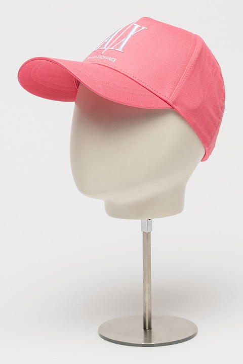 ARMANI EXCHANGE, Sapca baseball cu capsa pe partea din spate si broderie logo, Roz