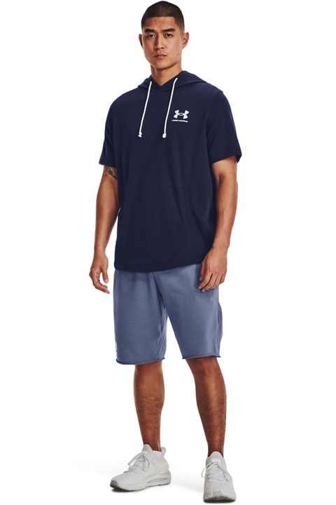 Under Armour, Мъхесто худи Rival с къси ръкави, Тъмносин