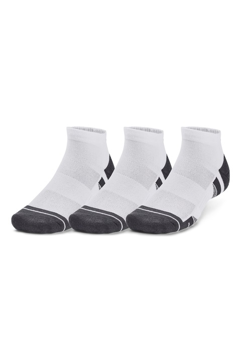 Under Armour, Set de sosete unisex pentru antrenament Performance Tech™ - 3 perechi, Alb/Negru