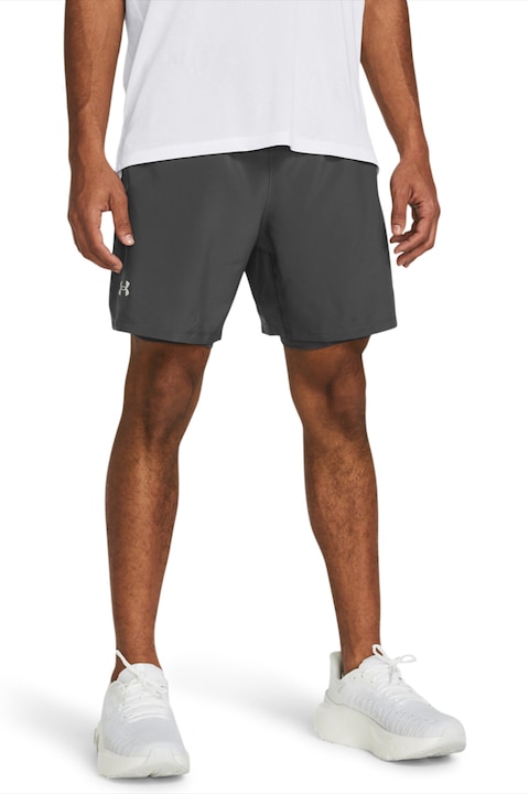 Under Armour, Pantaloni scurti cu talie ajustabila, pentru alergare, Gri