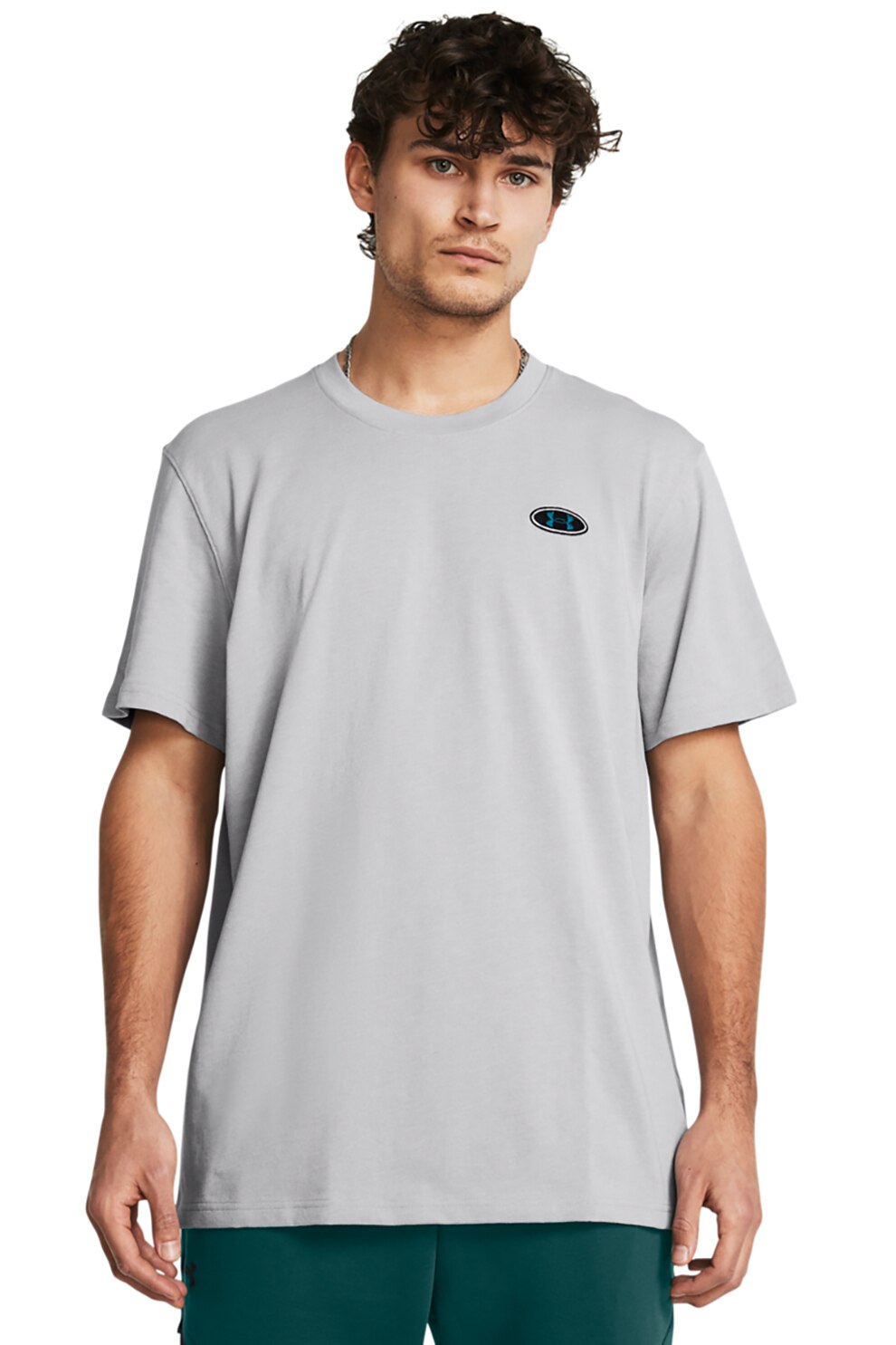 Under Armour, Tricou lejer pentru antrenament Heavyweight, Gri deschis, M