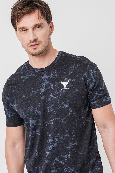 Under Armour, Tricou pentru antrenament Project Rock Payoff, Negru/Albastru prafuit