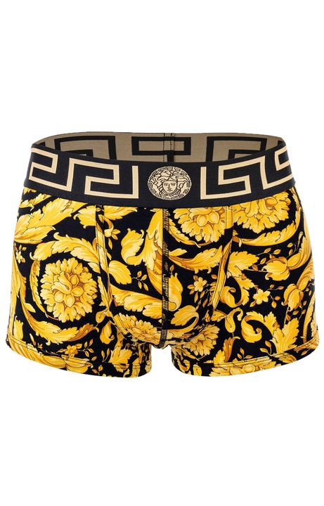Versace, Graphic Printed Trunks, Fekete/Sáfránysárga