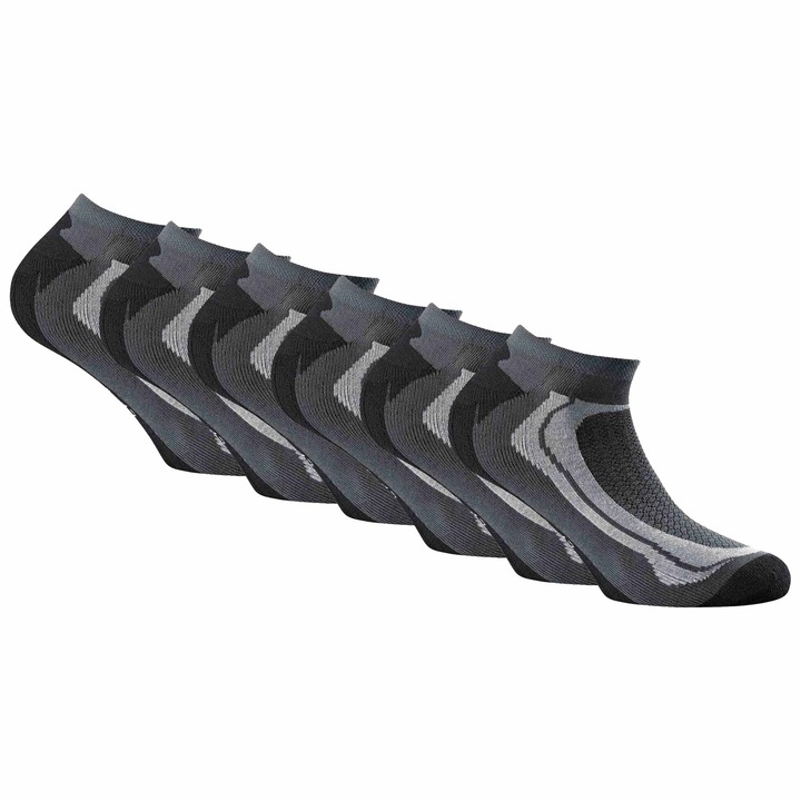 Rohner basic, Set de sosete scurte unisex - 6 perechi, Gri