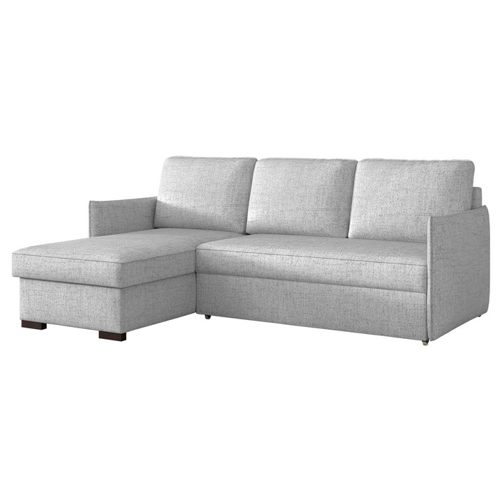 Coltar cu functie de dormit Literpo, MIRJAN24, universal, gri deschis, 220x160x90 cm