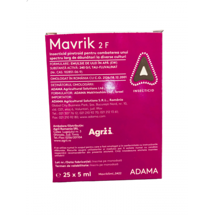 Insecticid pe baza de Tau-fluvalinat, Mavrik 2 F, 25 x 5 ml