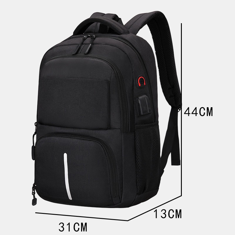 Rucsac laptop, zhuoqiao, Textil, USB, Negru