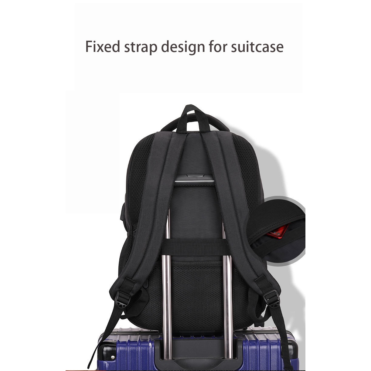 Rucsac laptop, zhuoqiao, Textil, USB, Negru