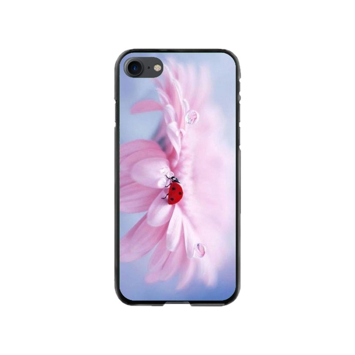 Husa personalizata Swim Case si Folie de Silicon pentru Apple iPhone 8, model Flowers #5, multicolor, S1D1M0114