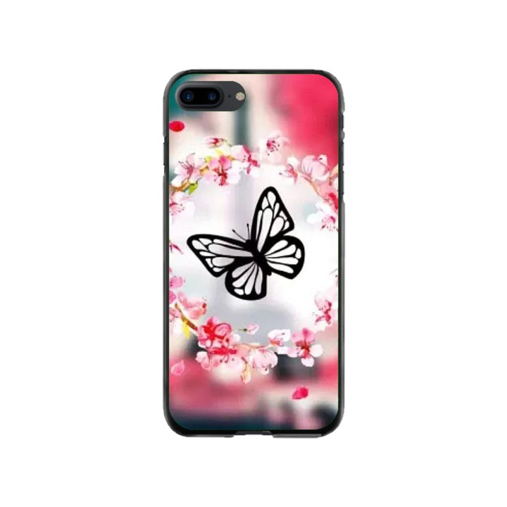 Персонализиран калъф за плуване и силиконов калъф за Apple iPhone 8 Plus, модел Butterfly #8, многоцветен, S1D1M0380