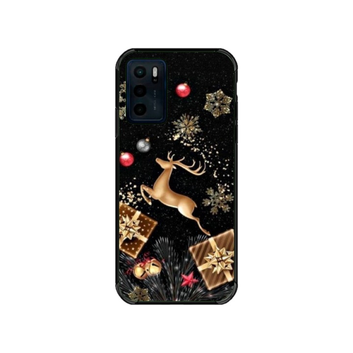 Husa personalizata HQPrint si Folie de Silicon pentru Motorola Moto G42, model Reindeer #2, multicolor, S1D1M0052