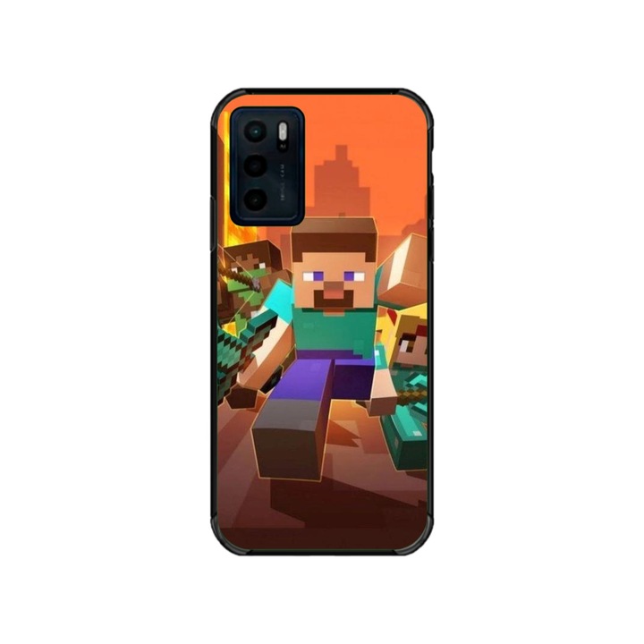 Husa personalizata HQPrint pentru Motorola Moto G42, model Minecraft #1, multicolor, S1D1M0125
