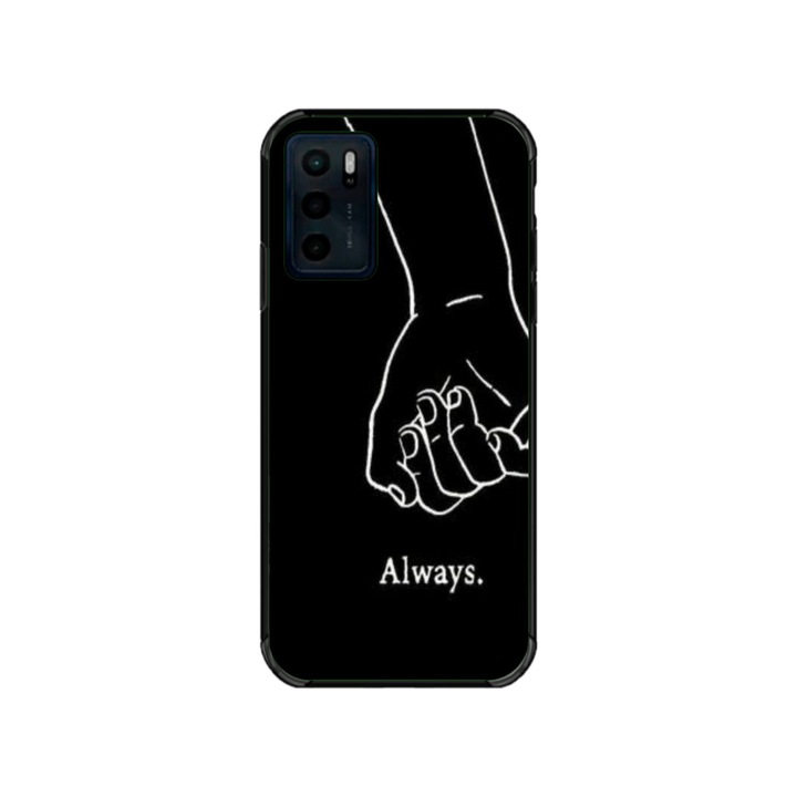Husa personalizata HQPrint si Folie de Silicon pentru Motorola Moto G42, model Always and Forever #1, multicolor, S1D1M0279