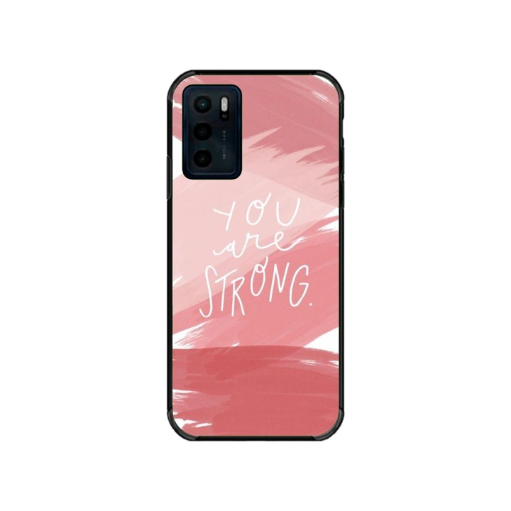 Husa personalizata HQPrint si Folie de Silicon pentru Motorola Moto G42, model You are Strong, multicolor, S1D1M0275