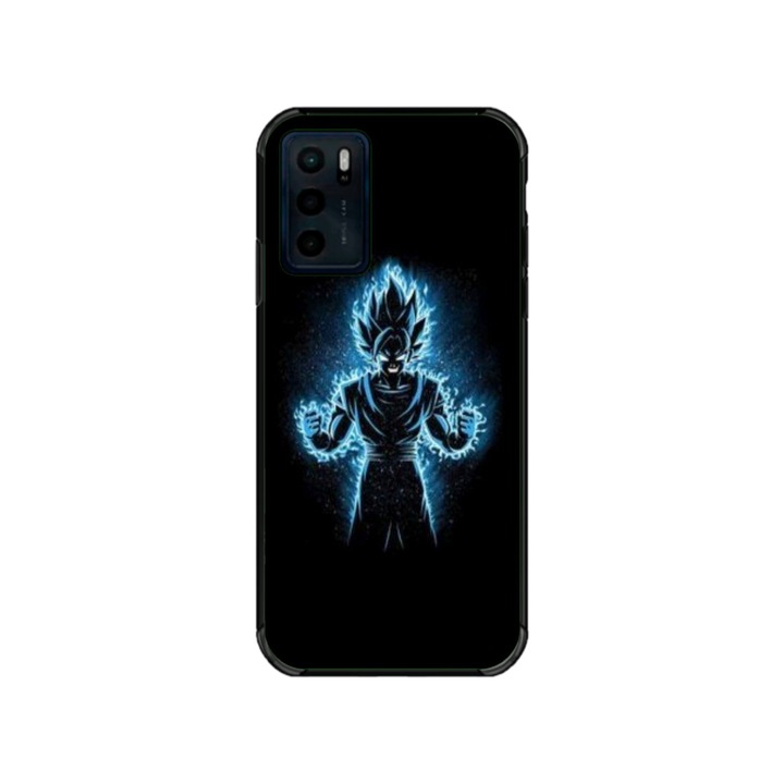 Husa personalizata HQPrint si Folie de Silicon pentru Motorola Moto G42, model Goku, multicolor, S1D1M0087