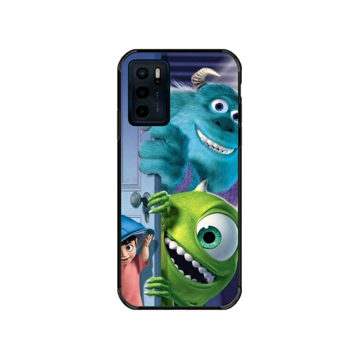 Husa personalizata HQPrint si Folie de Silicon pentru Motorola Moto G42, model Monster INC, multicolor, S1D1M0127