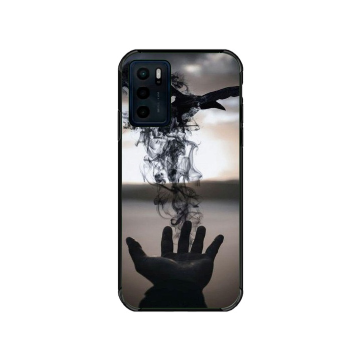 Husa personalizata HQPrint si Folie de Silicon pentru Motorola Moto G42, model Black Magic, multicolor, S1D1M0152