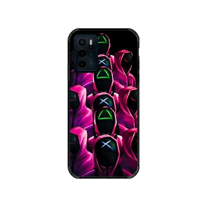 Husa personalizata HQPrint si Folie de Silicon pentru Motorola Moto G42, model Squid Game #8, multicolor, S1D1M0180