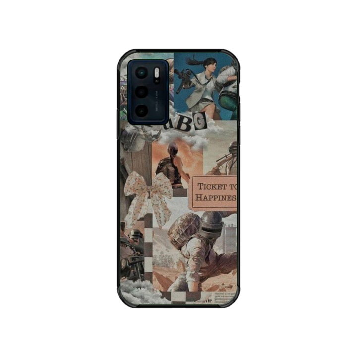 Husa personalizata HQPrint si Folie de Silicon pentru Motorola Moto G42, model PUBG #2, multicolor, S1D1M0363